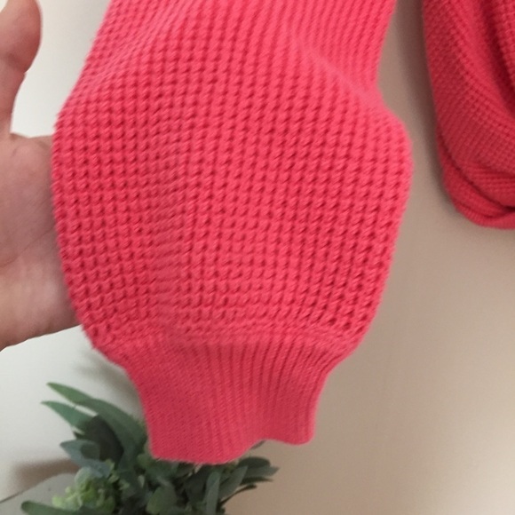 [BP.] Small Pink Knit Knotted Front Deep V-Neck Sweater - Picture 4 of 8